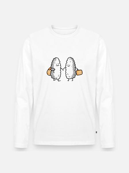Deux voyageurs - T-shirt manches longues Premium bio Homme - blanc