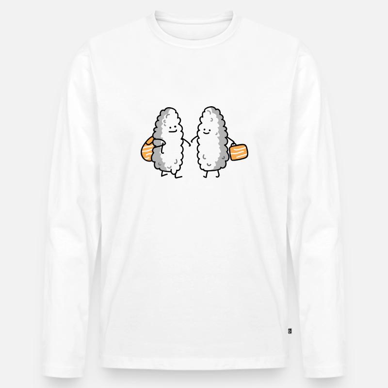 Zwei Reisende - Männer Premium Bio Langarmshirt - Weiß