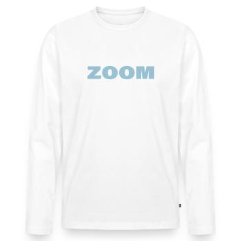 ZOOM - Männer Premium Bio Langarmshirt - Weiß - Vorne - Nico (187cm)