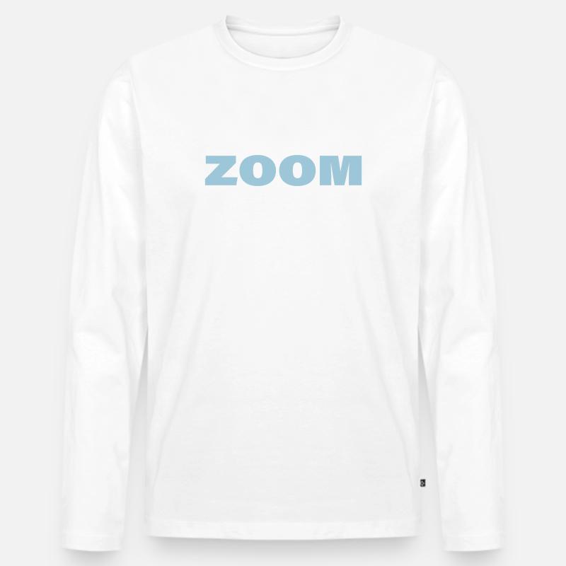 ZOOM - Männer Premium Bio Langarmshirt - Weiß