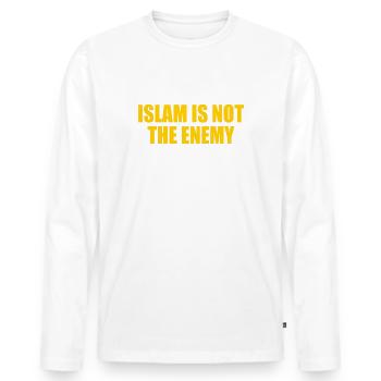 Islam is not the enemy - Men's Premium Organic Long Sleeve Shirt - white - Front - Nico (187cm)