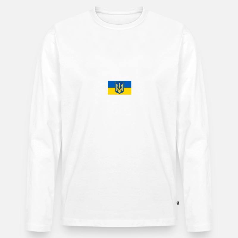 Ukraine - Männer Premium Bio Langarmshirt - Weiß