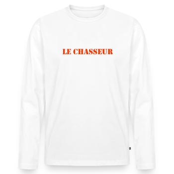 le chasseur le mythe la légende - T-shirt manches longues Premium bio Homme - blanc - Devant - Nico (187cm)