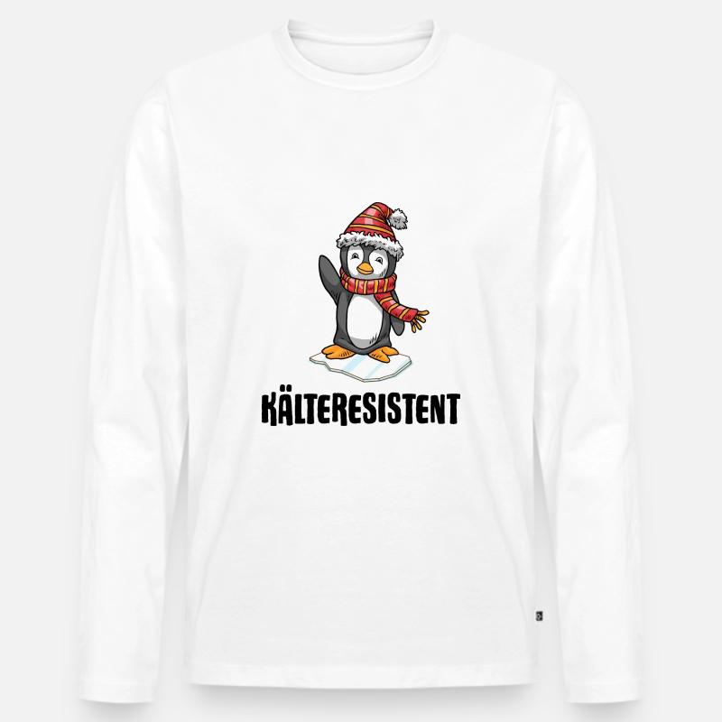 Winterbader Kältetherapie Eisbaden im Eisbad - Männer Premium Bio Langarmshirt - Weiß