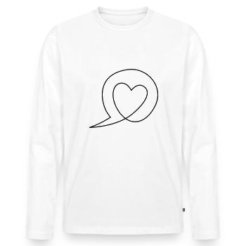 Speech bubble with heart - Men's Premium Organic Long Sleeve Shirt - white - Front - Nico (187cm)