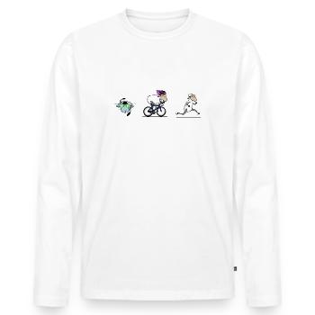 Triathlon - Men's Premium Organic Long Sleeve Shirt - white - Front - Nico (187cm)