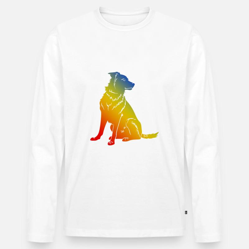 Border Collie Hund - Männer Premium Bio Langarmshirt - Weiß