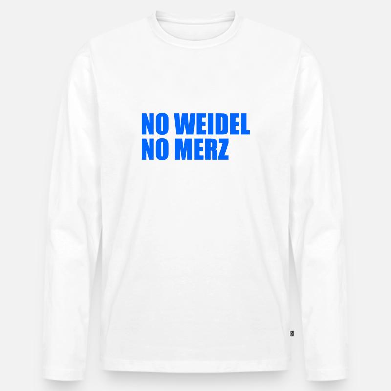 No weidel no merz - Männer Premium Bio Langarmshirt - Weiß
