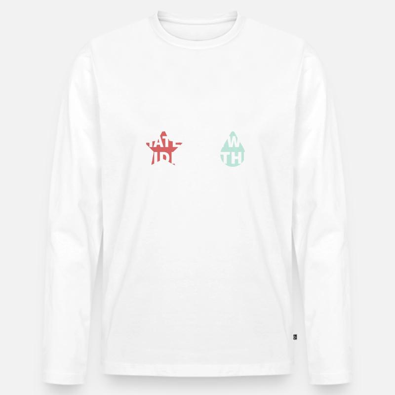 Love and Hate - Männer Premium Bio Langarmshirt - Weiß