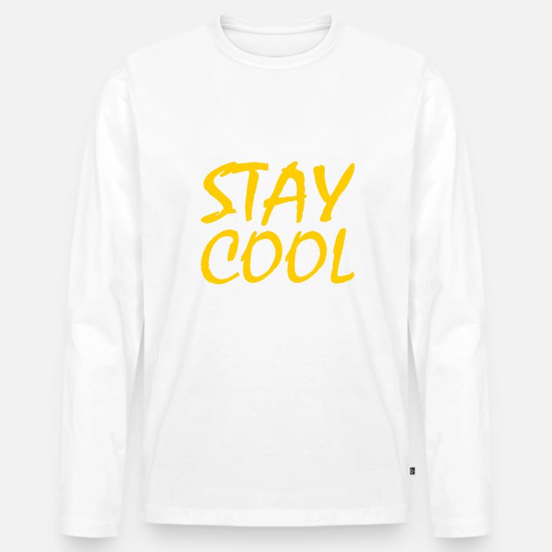 Stay cool - Männer Premium Bio Langarmshirt - Weiß