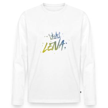 Lena - Men's Premium Organic Long Sleeve Shirt - white - Front - Nico (187cm)