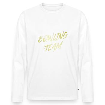 Bowling Team - Men's Premium Organic Long Sleeve Shirt - white - Front - Nico (187cm)