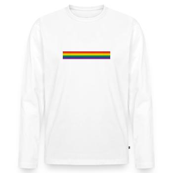 LGBT Gay Pride Flag Regenbogen Homosexuell Rainbow - Männer Premium Bio Langarmshirt - Weiß - Vorne - Nico (187cm)