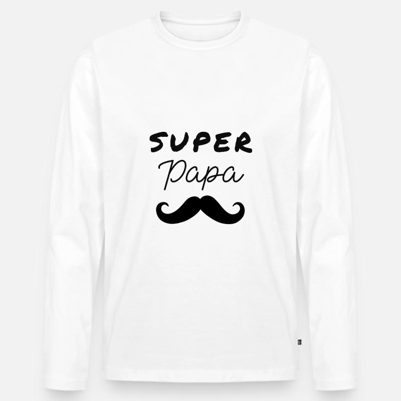 Super Dad. - Männer Premium Bio Langarmshirt - Weiß