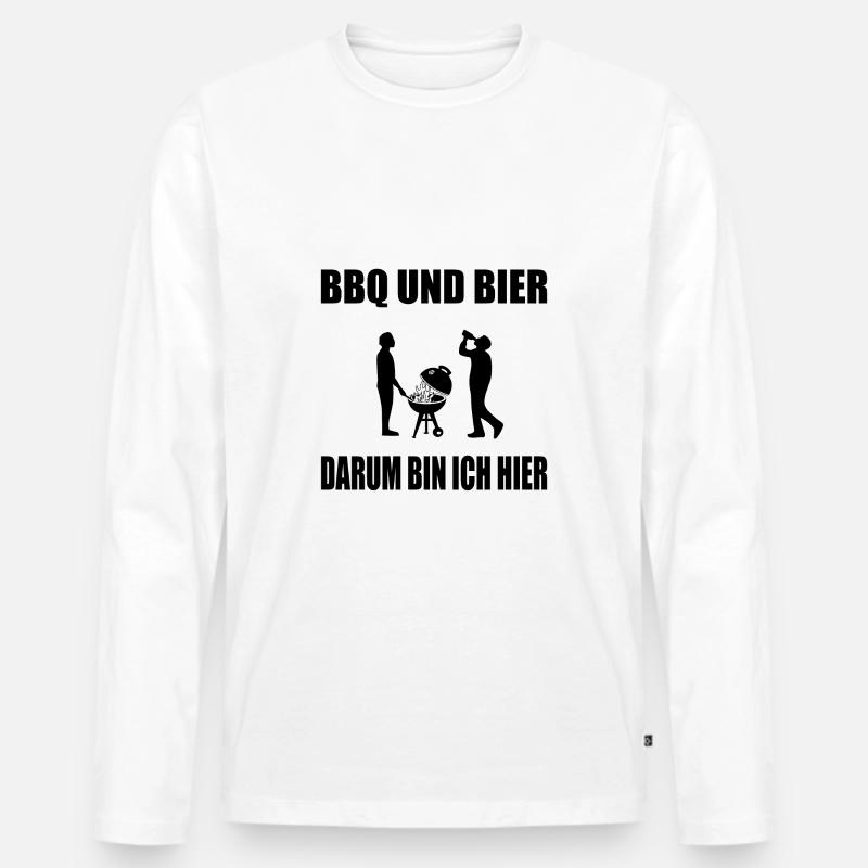 BBQ - Männer Premium Bio Langarmshirt - Weiß