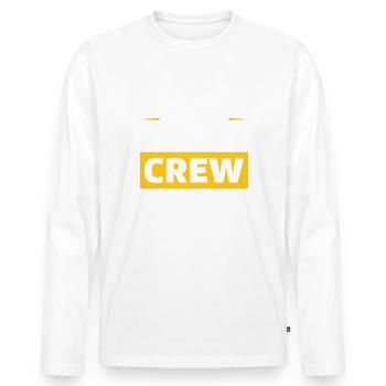Équipe de course - T-shirt manches longues Premium bio Homme - blanc - Devant - Nico (187cm)