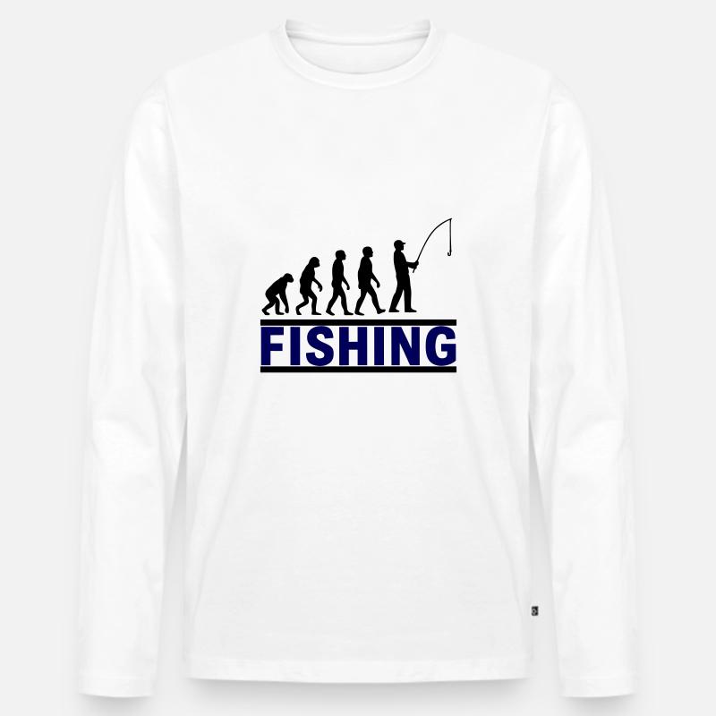 Angeln Evolution Fisherman - Männer Premium Bio Langarmshirt - Weiß