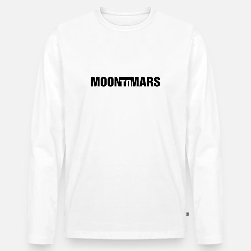 MOON to MARS – Space Universum Reise - Männer Premium Bio Langarmshirt - Weiß