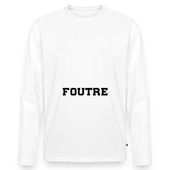 Oh non c'est trop con t-shirt humour cadeau - T-shirt manches longues Premium bio Homme - blanc - Devant - Nico (187cm)