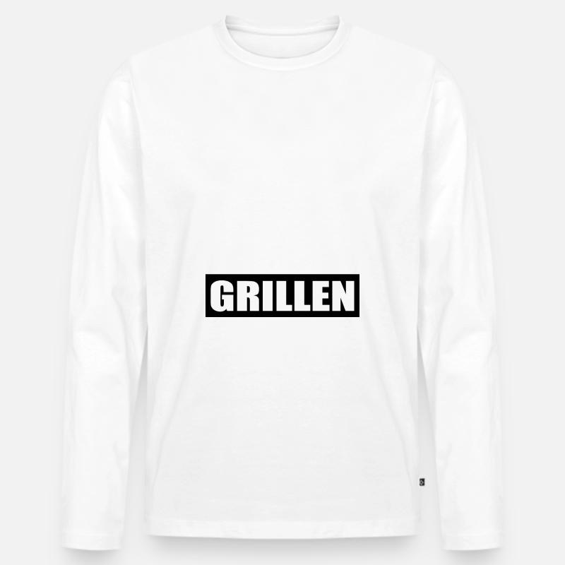 BBQ - Männer Premium Bio Langarmshirt - Weiß