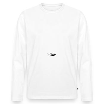 On peut se poser toutes les questions du monde - T-shirt manches longues Premium bio Homme - blanc - Devant - Nico (187cm)