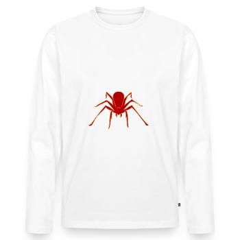 Araignée Toile d’araignées horreur peur Cool - T-shirt manches longues Premium bio Homme - blanc - Devant - Nico (187cm)