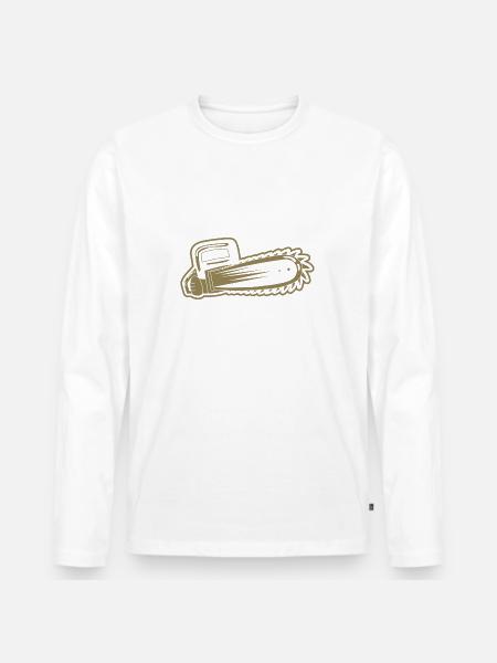 Chainsaw Chainsaw Pocket Design - Men's Premium Organic Long Sleeve Shirt - 