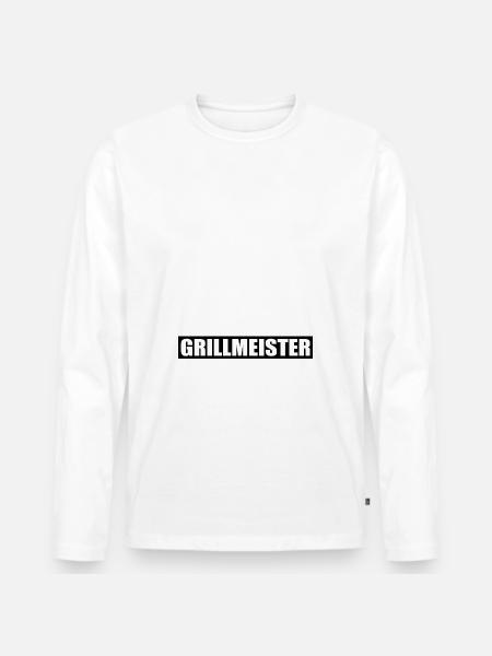 BBQ - Männer Premium Bio Langarmshirt - Weiß
