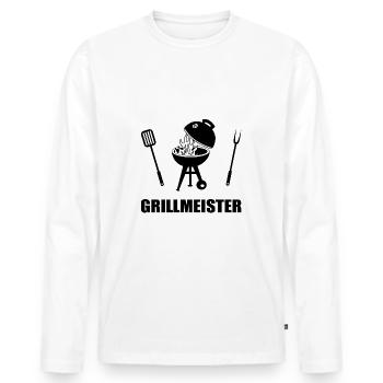 BBQ - Männer Premium Bio Langarmshirt - Weiß - Vorne - Nico (187cm)