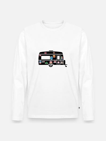 Caravan with stickers - Men's Premium Organic Long Sleeve Shirt - white