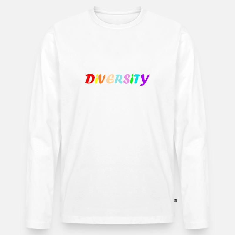 Diversity - Männer Premium Bio Langarmshirt - Weiß