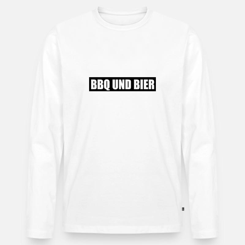 BBQ - Männer Premium Bio Langarmshirt - Weiß