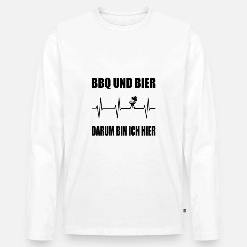 BBQ - Männer Premium Bio Langarmshirt - Weiß