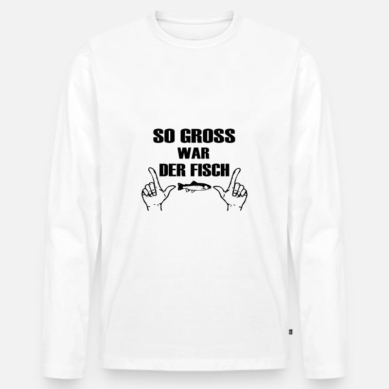 Angeln - Männer Premium Bio Langarmshirt - Weiß