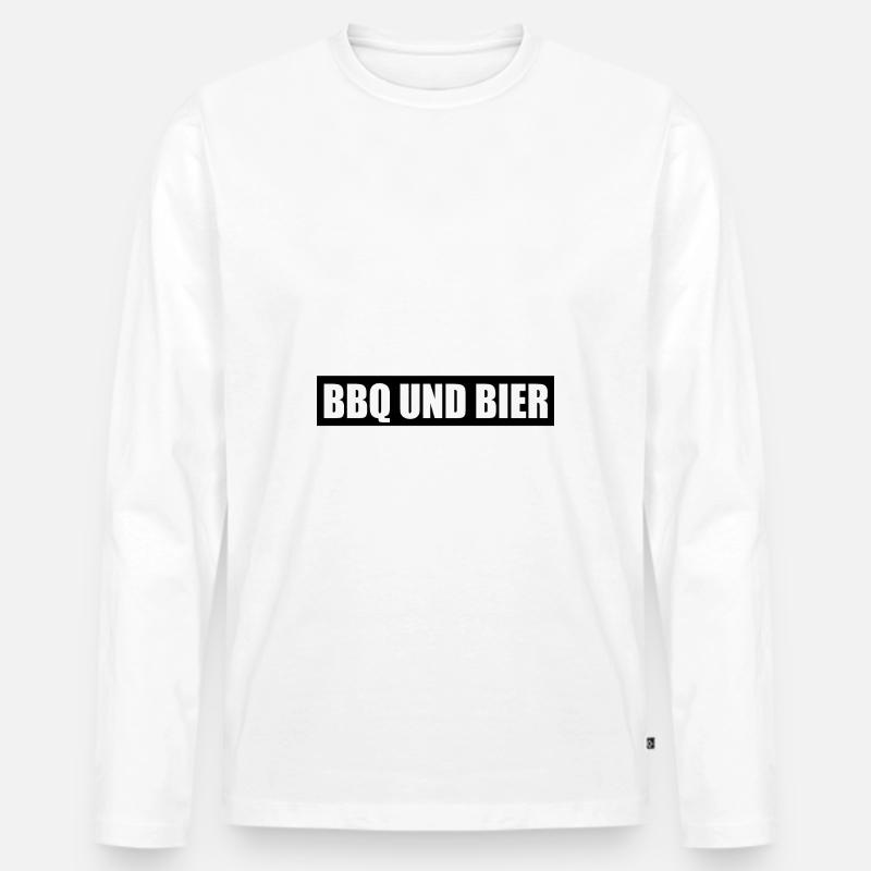 BBQ - Männer Premium Bio Langarmshirt - Weiß