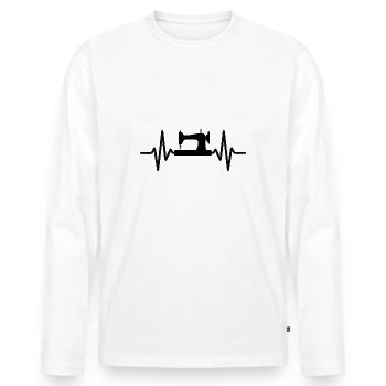 Sewing Sewing Machine Passion - Men's Premium Organic Long Sleeve Shirt - white - Front - Nico (187cm)
