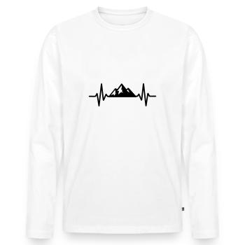 Symbole Montagne Nature Aventure - T-shirt manches longues Premium bio Homme - blanc - Devant - Nico (187cm)