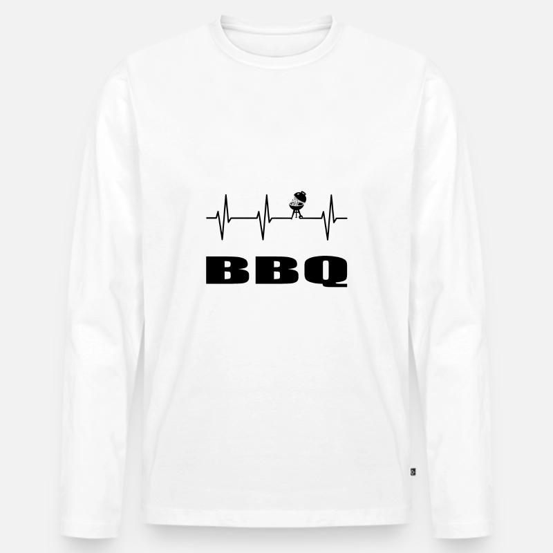 BBQ - Männer Premium Bio Langarmshirt - Weiß