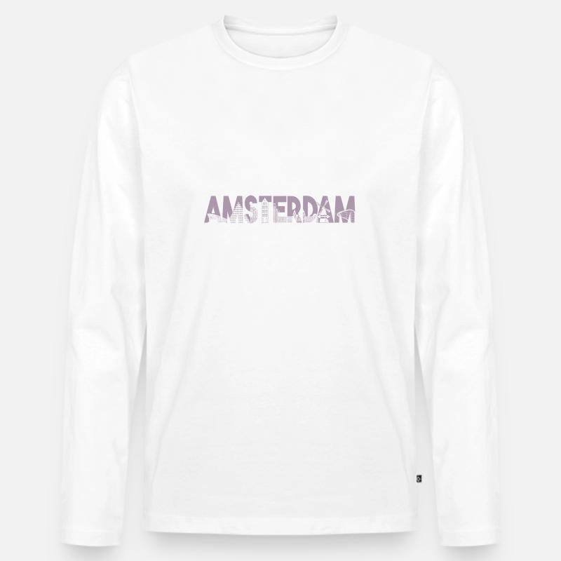 Amsterdam Skyline Silhouette – Städtische - Männer Premium Bio Langarmshirt - undefined