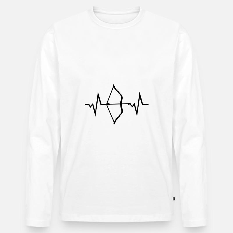 Bogenschießen Herzschlag - Männer Premium Bio Langarmshirt - Weiß