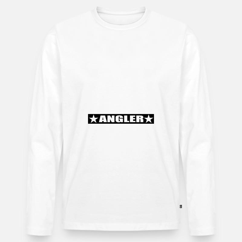 Angeln - Männer Premium Bio Langarmshirt - Weiß