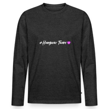 Gueule de bois Cœur d’équipe - T-shirt manches longues Premium bio Homme - anthracite chiné - Devant - Nico (187cm)