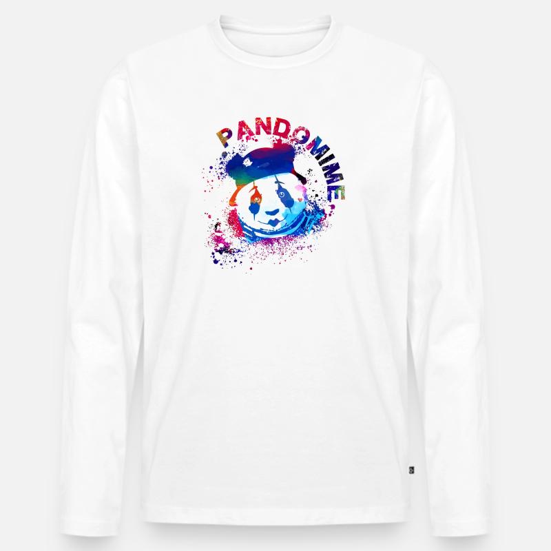 pandomime,panda,pantomime,graffiti - Männer Premium Bio Langarmshirt - Weiß
