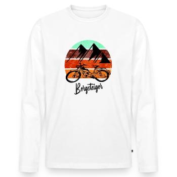 Zündapp Mountaineer MD 25 Moped Cult - Men's Premium Organic Long Sleeve Shirt - white - Front - Nico (187cm)