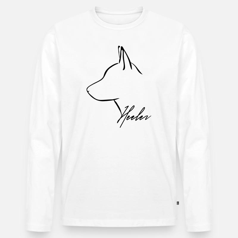 HEELER Profil Wilsigns - Männer Premium Bio Langarmshirt - Weiß