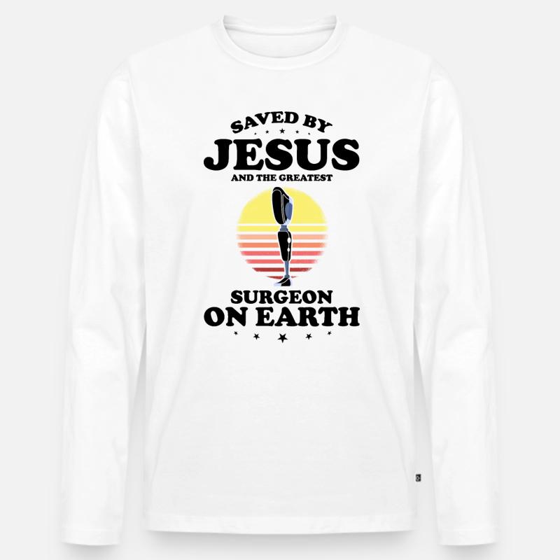 Beinprothesendesign und Beinprothesen - Männer Premium Bio Langarmshirt - Weiß