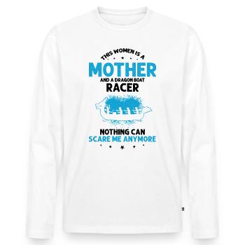Drachenboot Trainer und Drachenboot - Männer Premium Bio Langarmshirt - Weiß - Vorne - Nico (187cm)