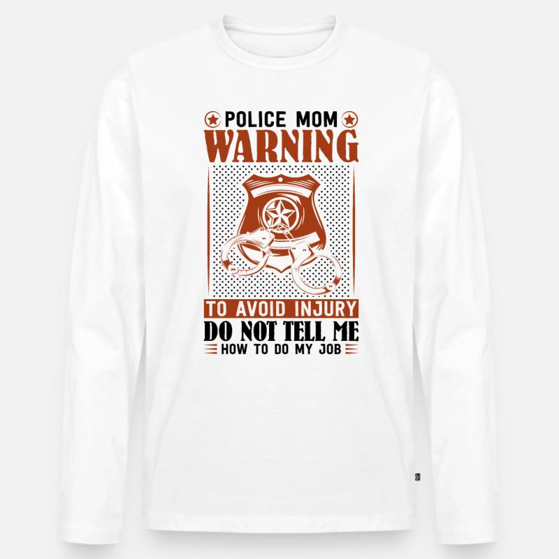 Polizei Polizist Polizeibeamte - Männer Premium Bio Langarmshirt - Weiß