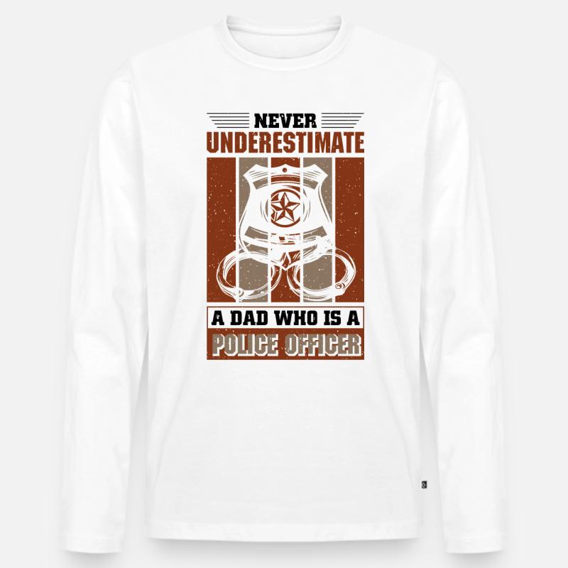 Polizei Polizist Polizeibeamte - Männer Premium Bio Langarmshirt - Weiß
