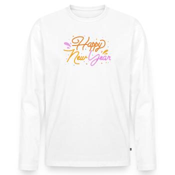 Happy New Year - T-shirt manches longues Premium bio Homme - blanc - Devant - Nico (187cm)